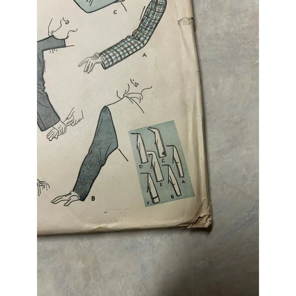 Vintage 40's-50's Butterick Pattern #3287 Women's Misses Coat Sleeves Size M HTF